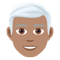 Man- Medium Skin Tone- White Hair emoji on Emojione